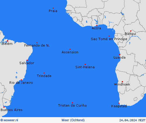 overzicht Atlantische Eil. Afrika Weerkaarten