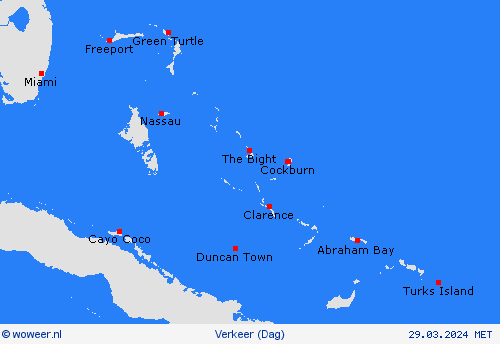weer en verkeer Bahama’s Centraal-Amerika Weerkaarten