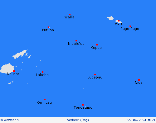 weer en verkeer Amerikaans-Samoa Oceanië Weerkaarten