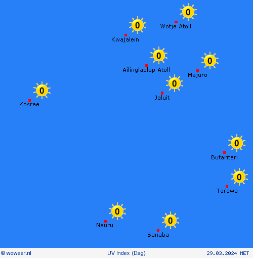 uv index Marshalleilanden Oceanië Weerkaarten