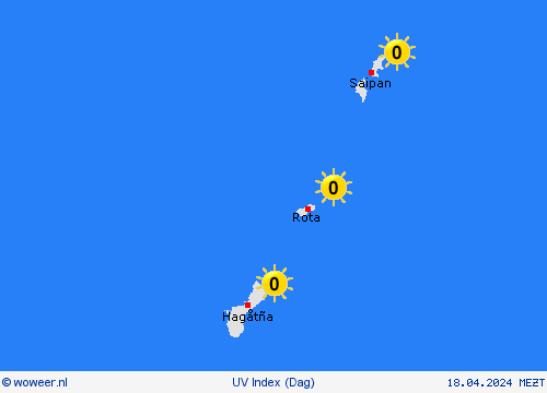 uv index Marianen Oceanië Weerkaarten