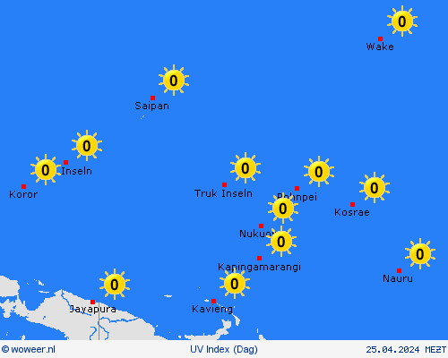 uv index Nauru Oceanië Weerkaarten