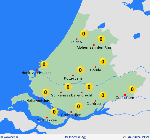 uv index  Nederland Weerkaarten