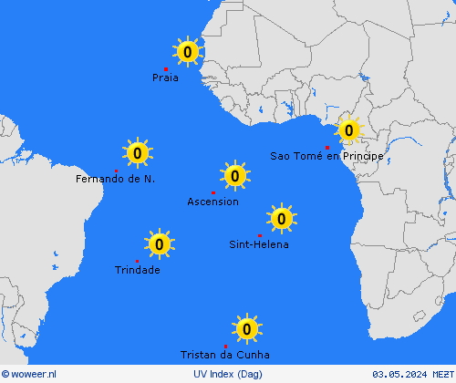 uv index  Afrika Weerkaarten