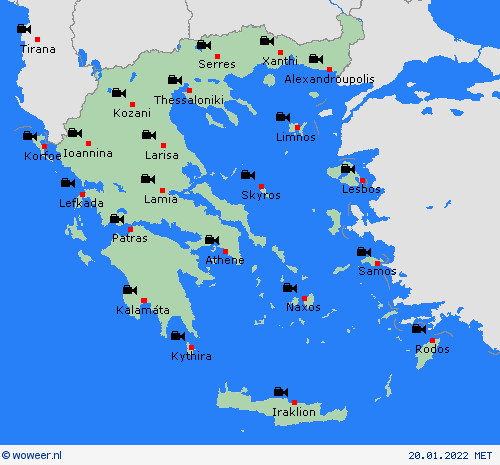 webcam Griekenland Europa Weerkaarten