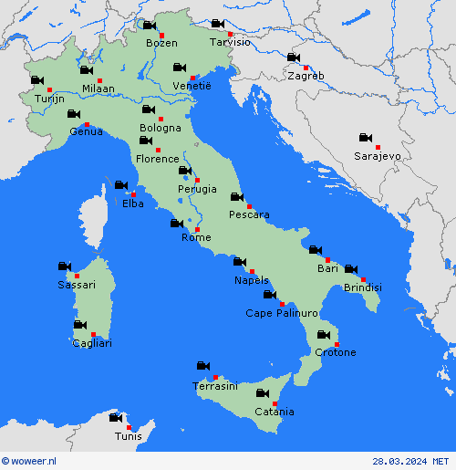 webcam Italië Europa Weerkaarten