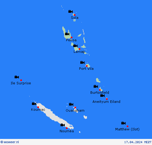 webcam Vanuatu Oceanië Weerkaarten