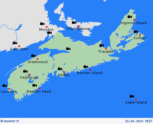 webcam Nova Scotia Noord-Amerika Weerkaarten