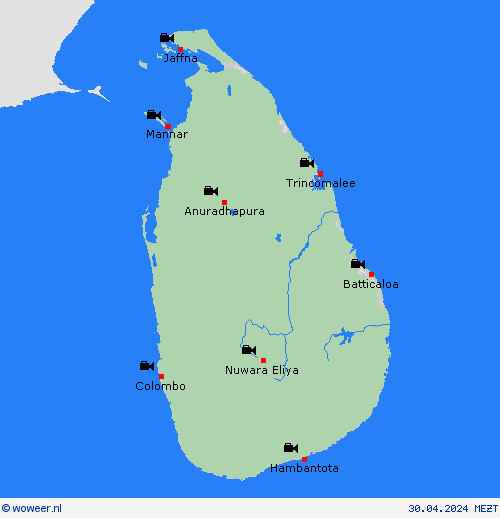 webcam Sri Lanka Azië Weerkaarten