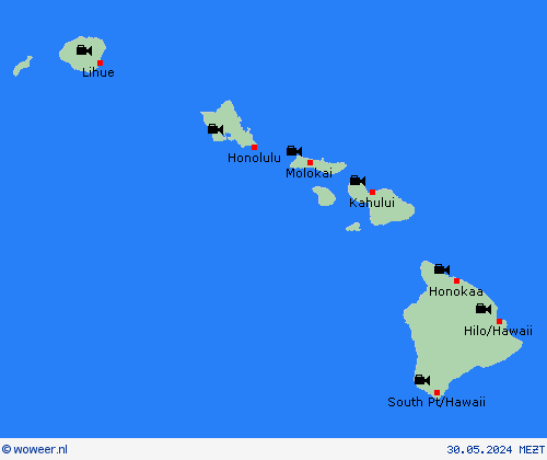 webcam Hawaï Noord-Amerika Weerkaarten