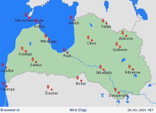 wind Letland Europa Weerkaarten