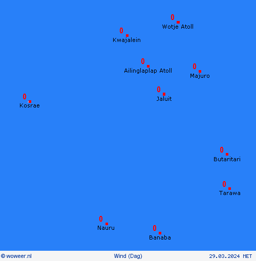 wind Marshalleilanden Oceanië Weerkaarten