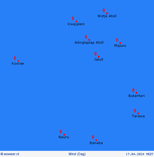 wind Marshalleilanden Oceanië Weerkaarten