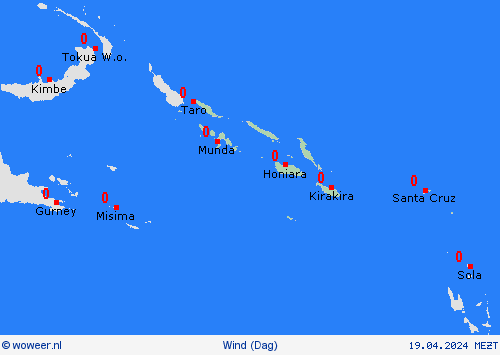 wind Salomonseilanden Oceanië Weerkaarten