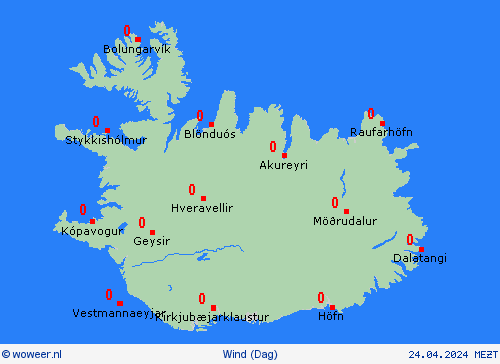 wind IJsland Europa Weerkaarten