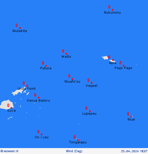 wind Wallis en Futuna Oceanië Weerkaarten