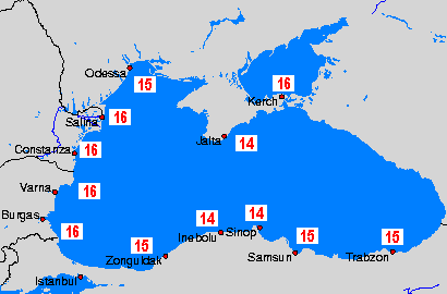 Zwarte Zee Watertemperatuurkaarten